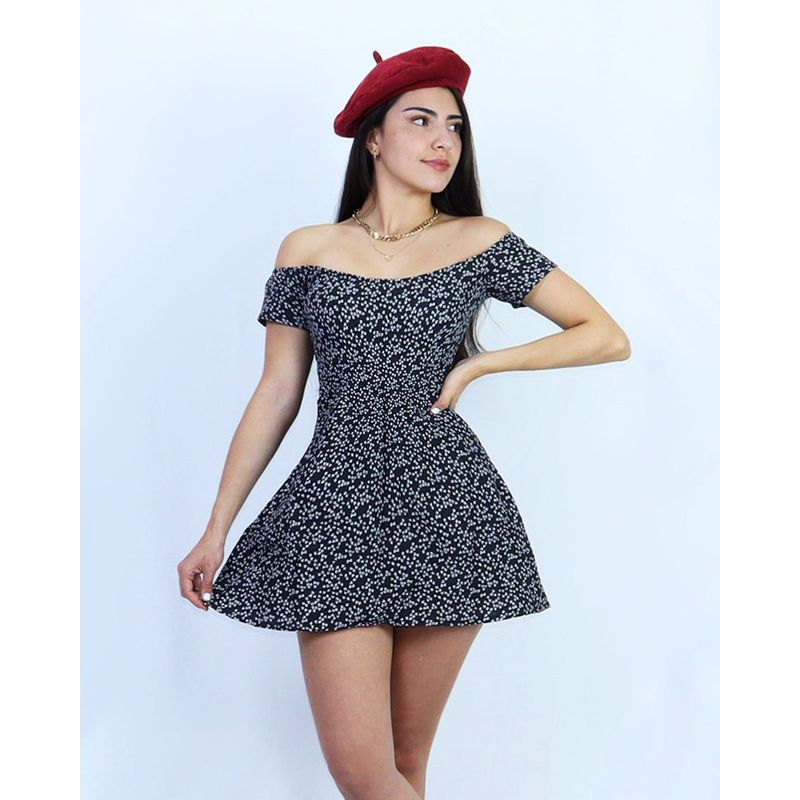ATOGOB - vestido de flores  cuello bandeja