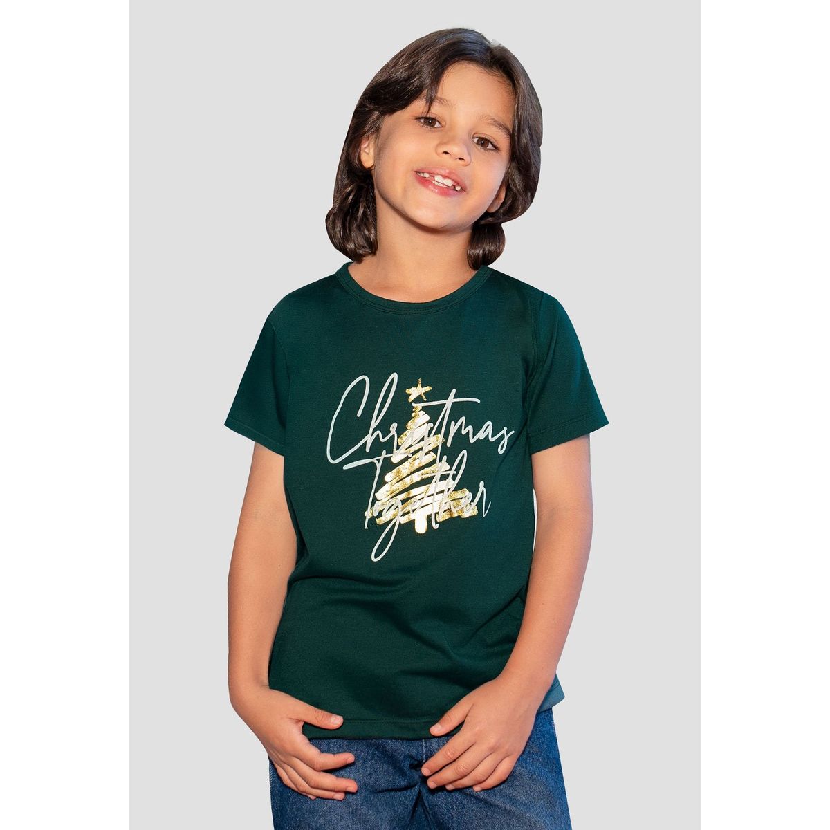 MARKETING PERSONAL - Camiseta Infantil Masculino Verde Botella Mp 104889