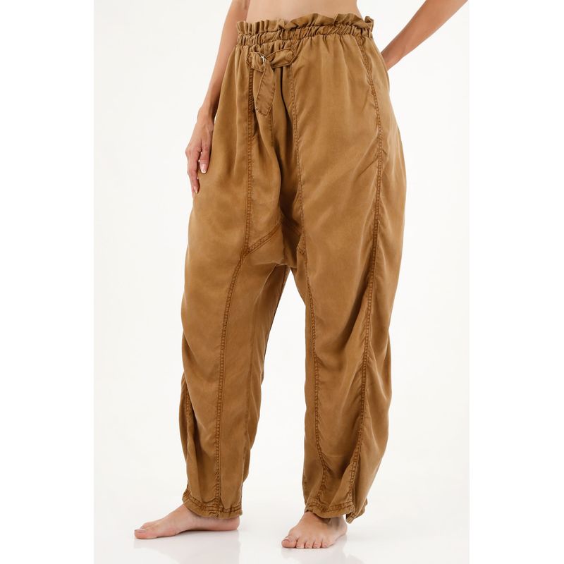 TOPMARK - Pantalón café oversize para mujer