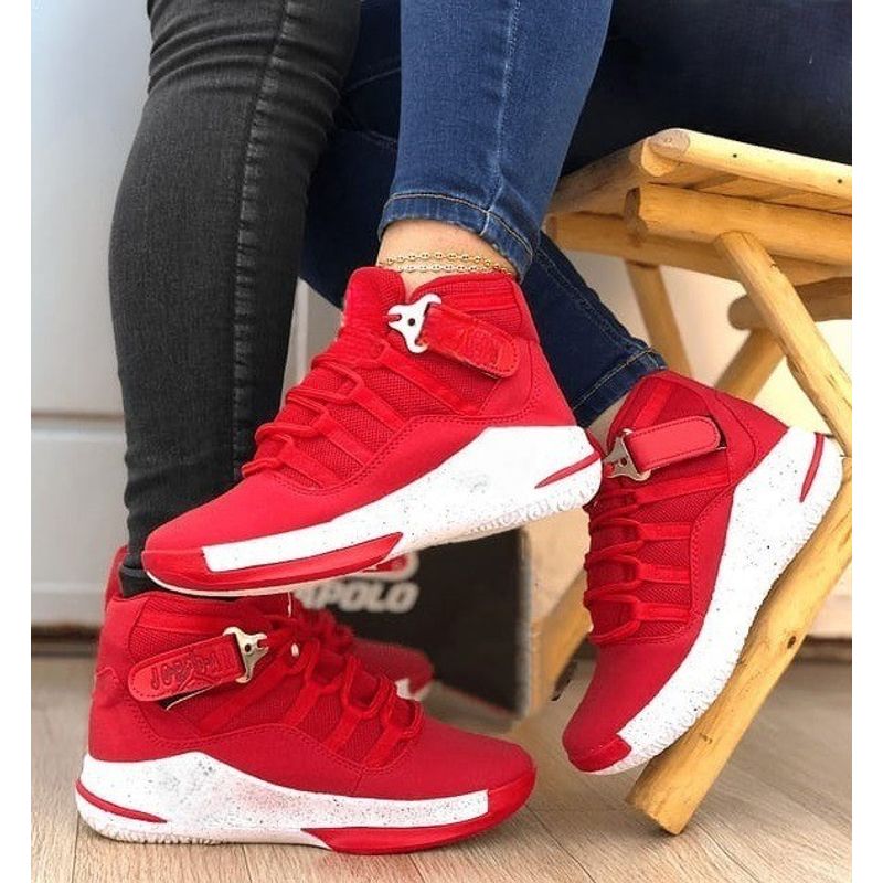 GENERICO - Tenis Negro Rojo Unisex Zapatillas Zapatos Lindos Moda Casual