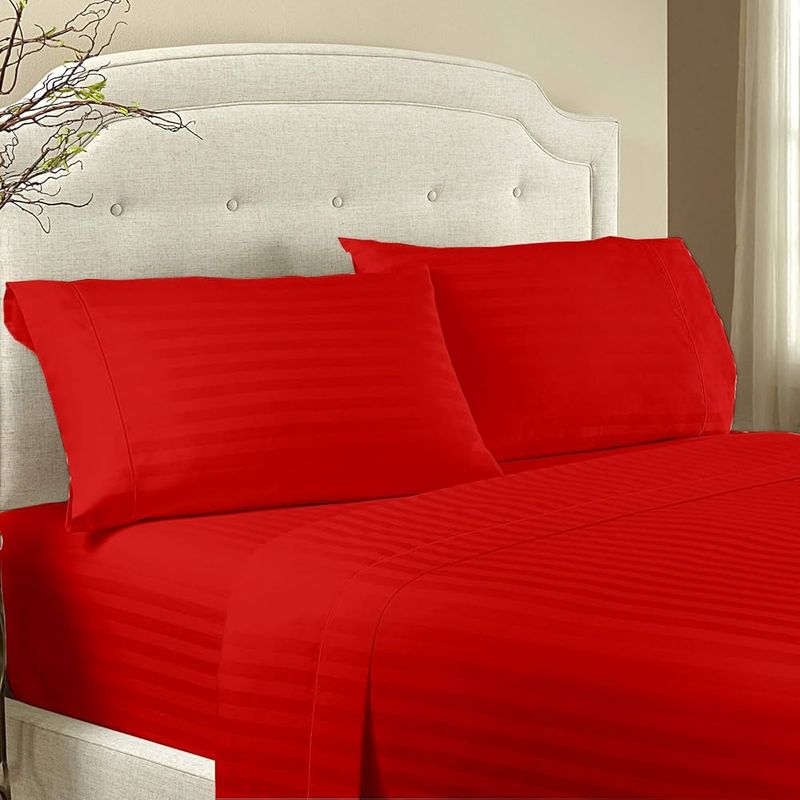 GENERICO - Juego de Sábanas para Cama Doble Confort y Suavidad Color Rojo