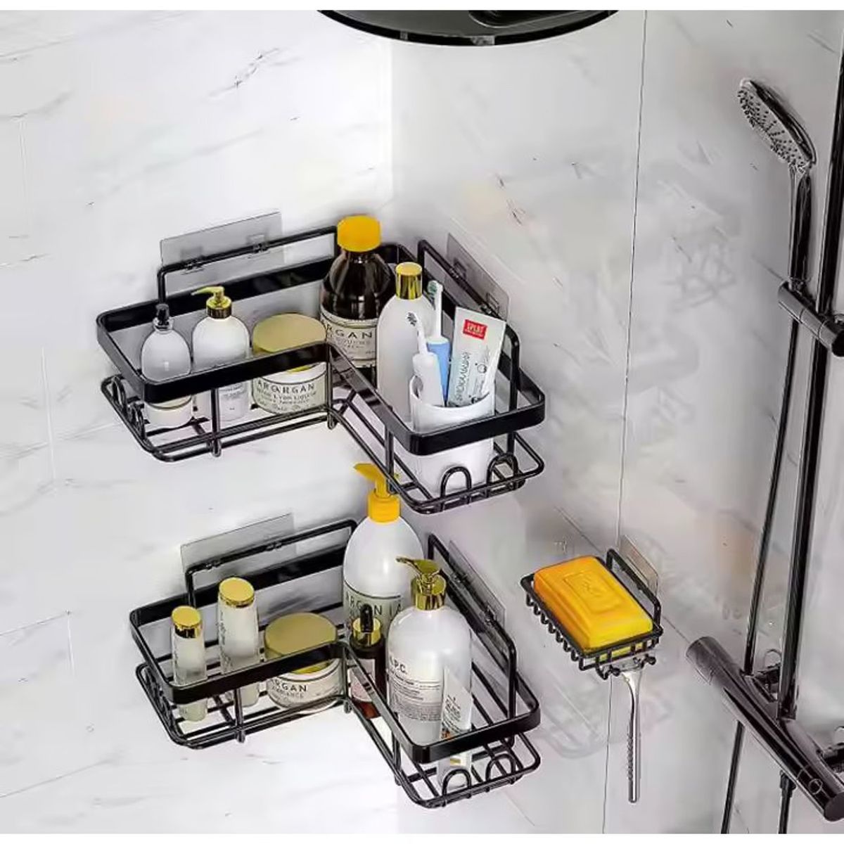 ONE PIXEL - Organizador de Ducha Repisa Baño Adhesivo Set 3 Inoxidable