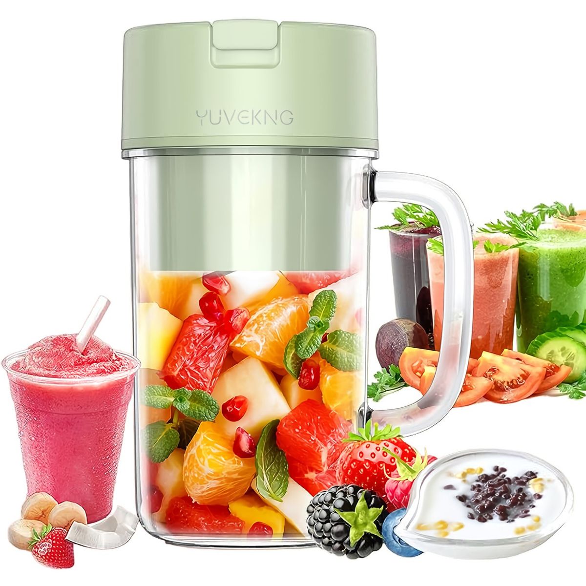 GENERICO - Mini Vaso Licuadora Portátil Jugos Frutas Batidos Recargable.