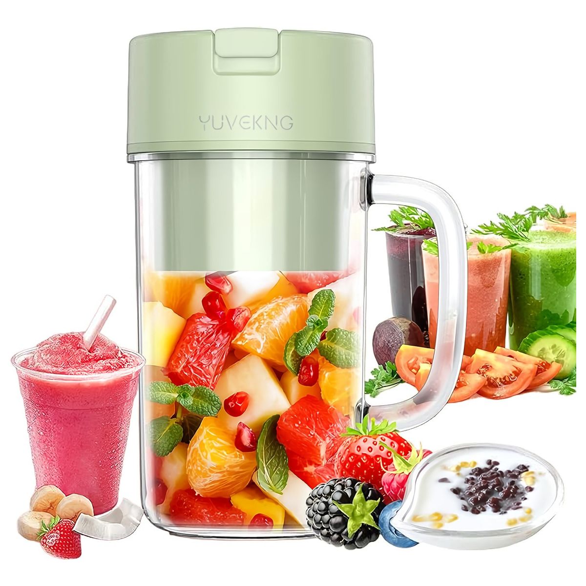 GENERICO - Mini Vaso Licuadora Portátil Jugos Frutas Batidos Recargable.