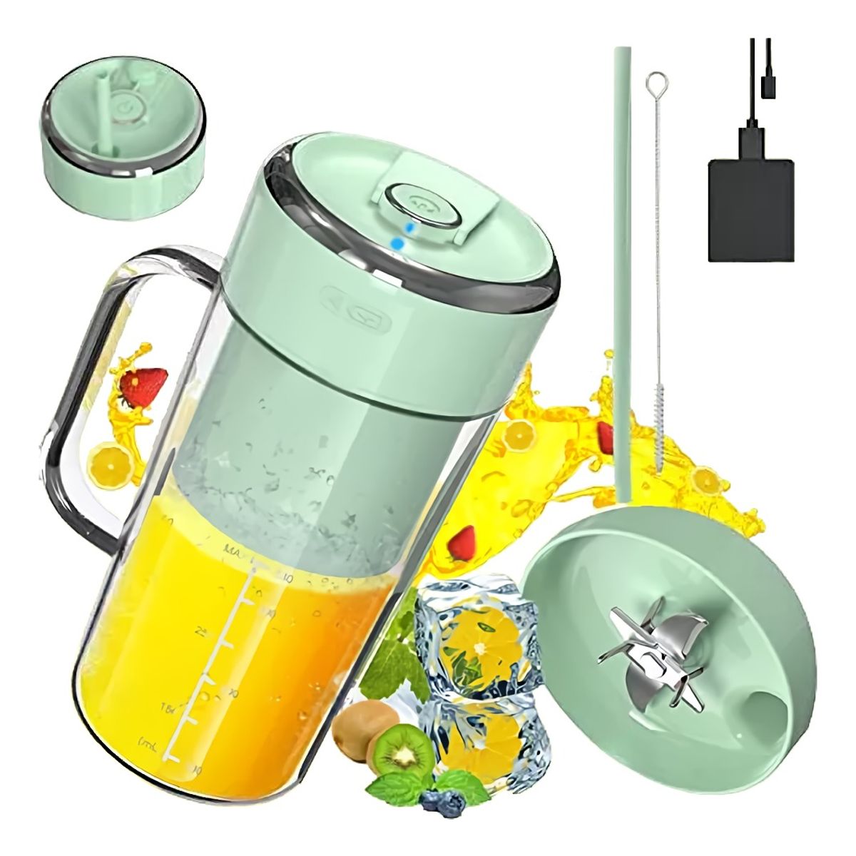 GENERICO - Mini Vaso Licuadora Portátil Jugos Frutas Batidos Recargable.