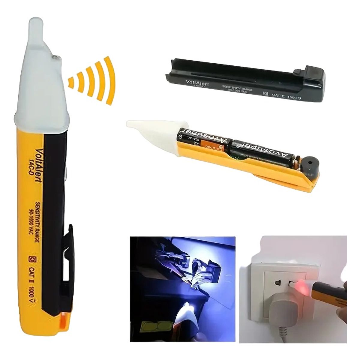 GENERICO - Tester Detector Probador Energia Electricidad 90-1000vacled