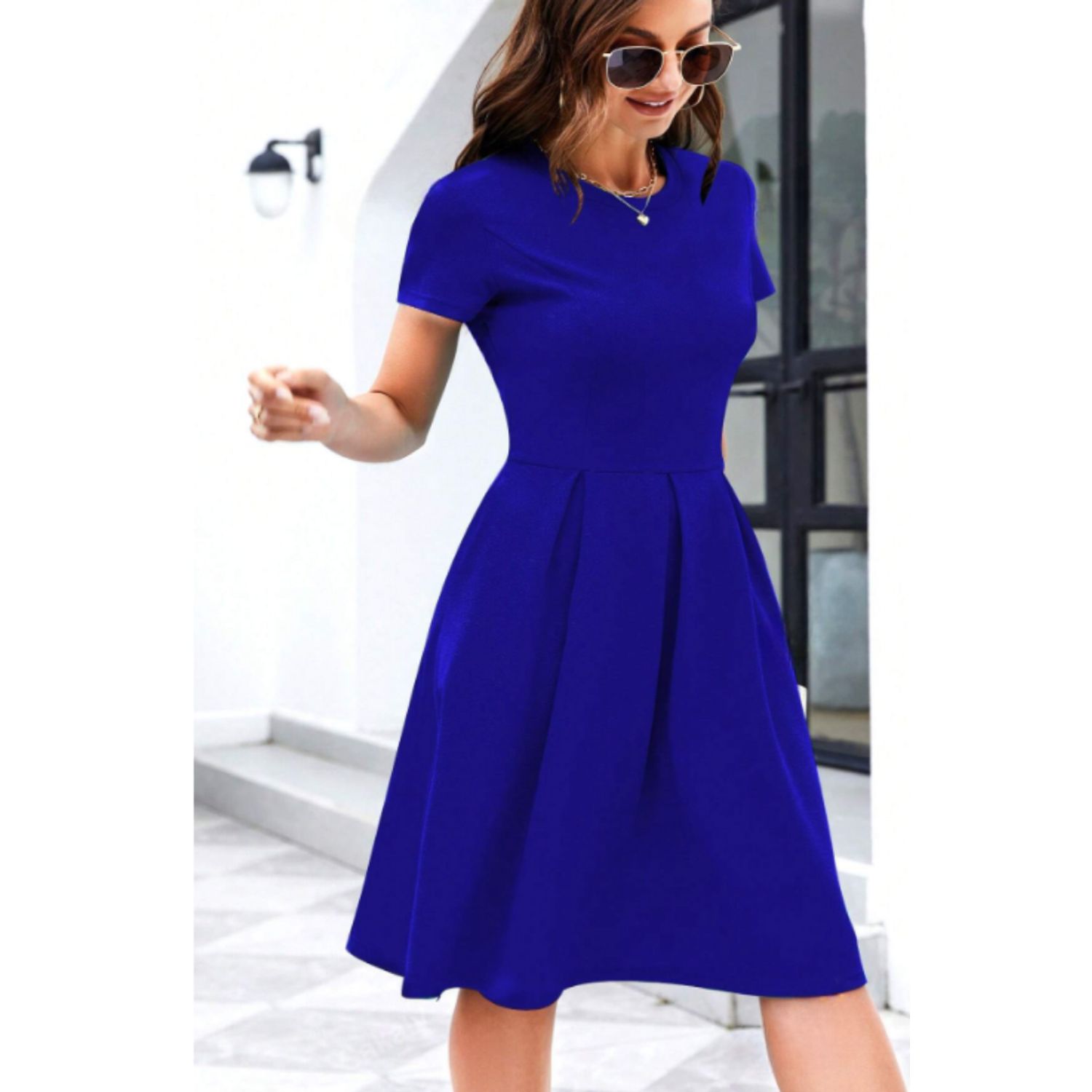 VESTIDO DE MUJER CON TABLONES NEGRELI