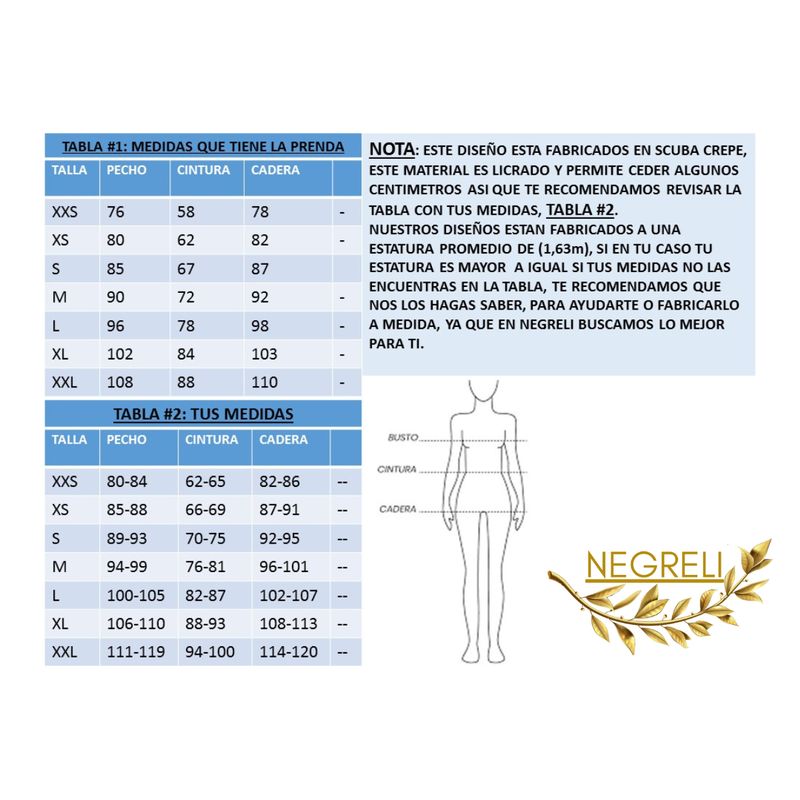 NEGRELI - VESTIDO DE MUJER CON TABLONES