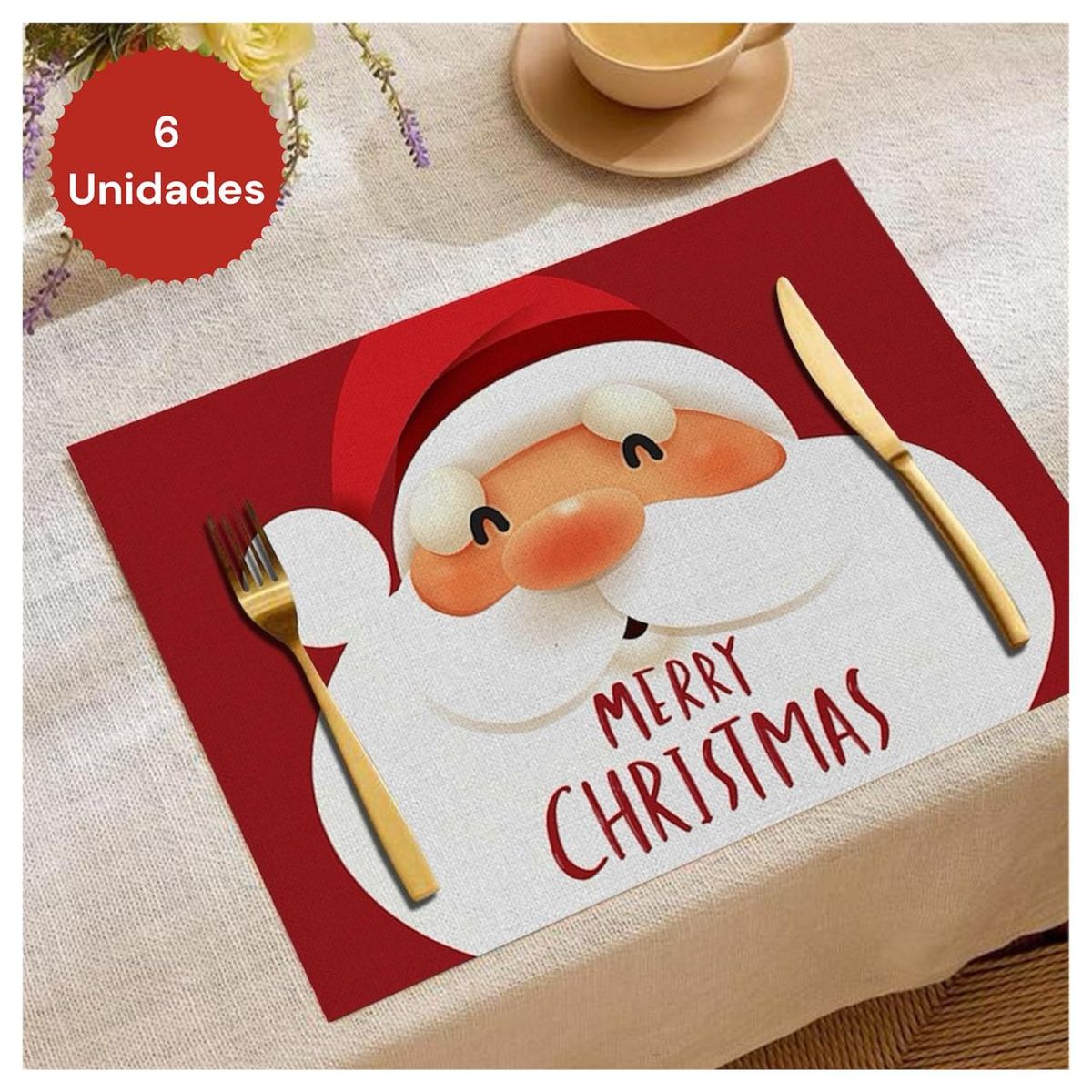 MULTIPLACE COLOMBIA - Individuales para navidad de papa noel para comedor importados