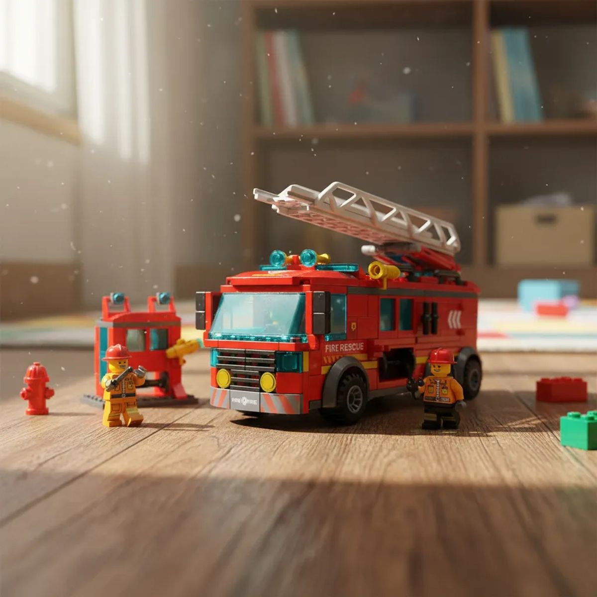 GENERICO - Carro de Bomberos Fichas Construcción 275 Pcs