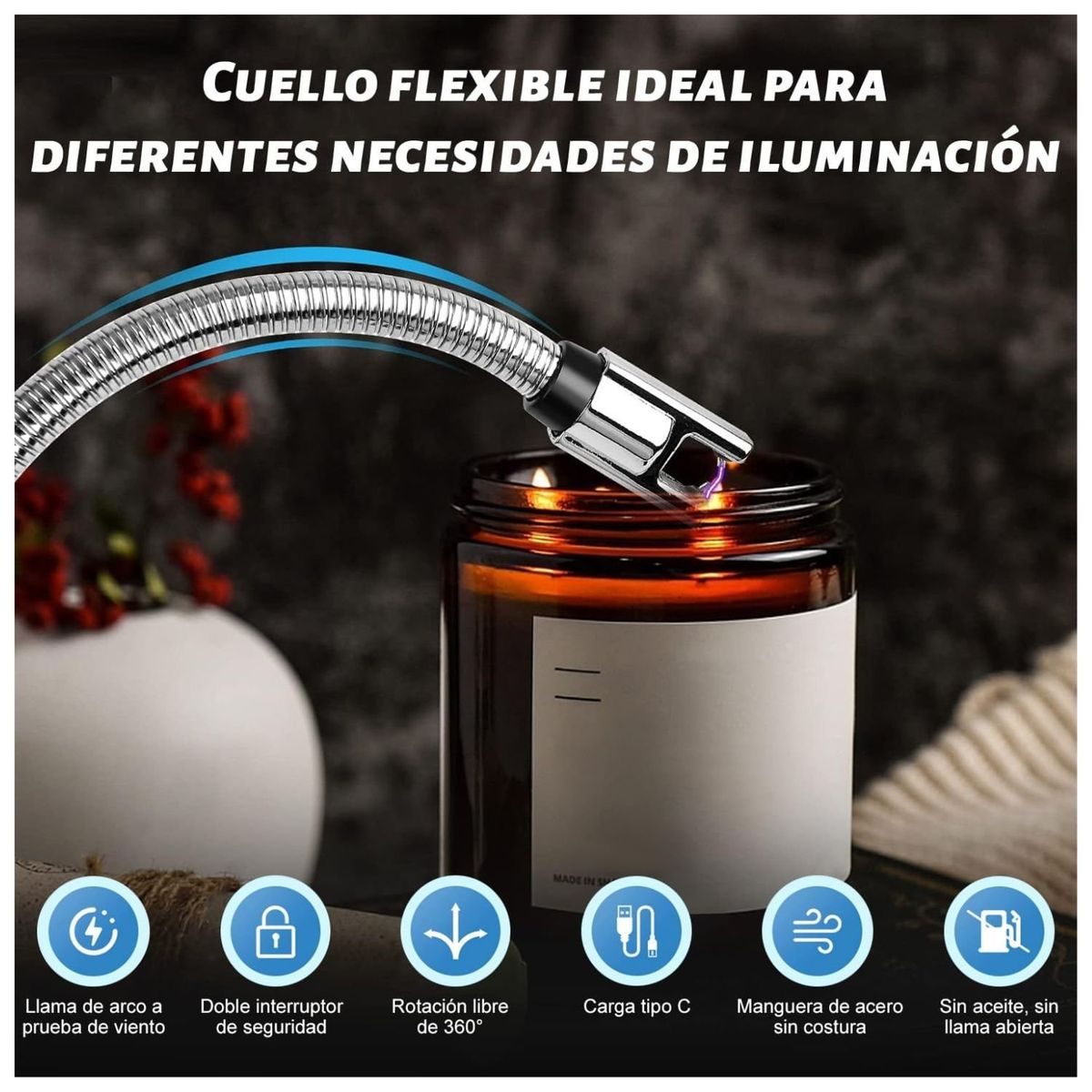 GENERICO - Encendedor Eléctrico Portátil Usb Recargable