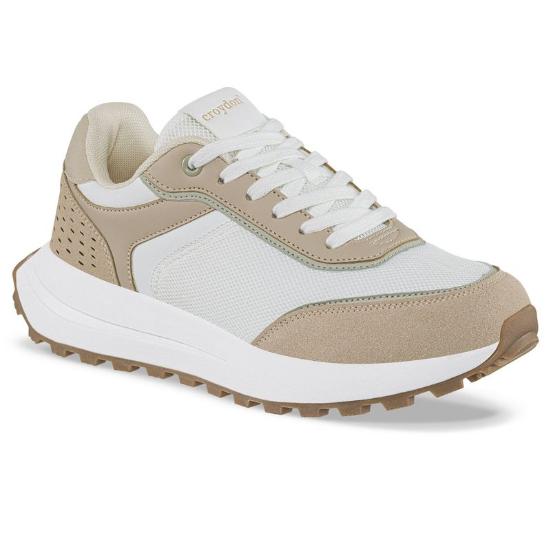CROYDON - Tenis Gafur Blanco-Café para Mujer Croydon