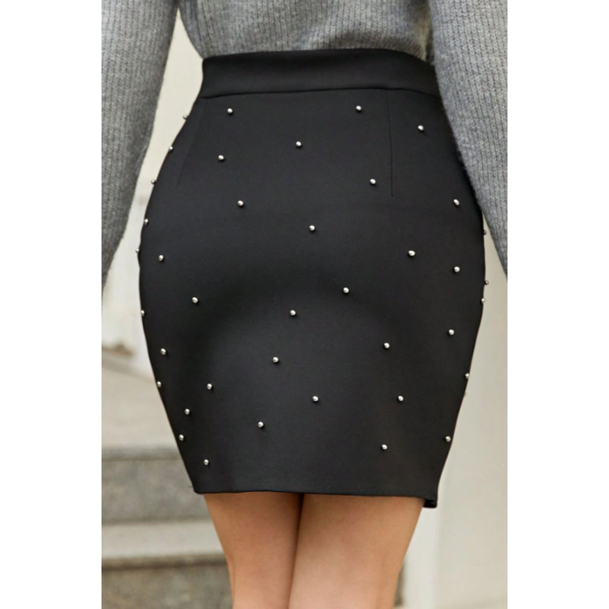 NEGRELI - FALDA DE MUJER CON PERLAS