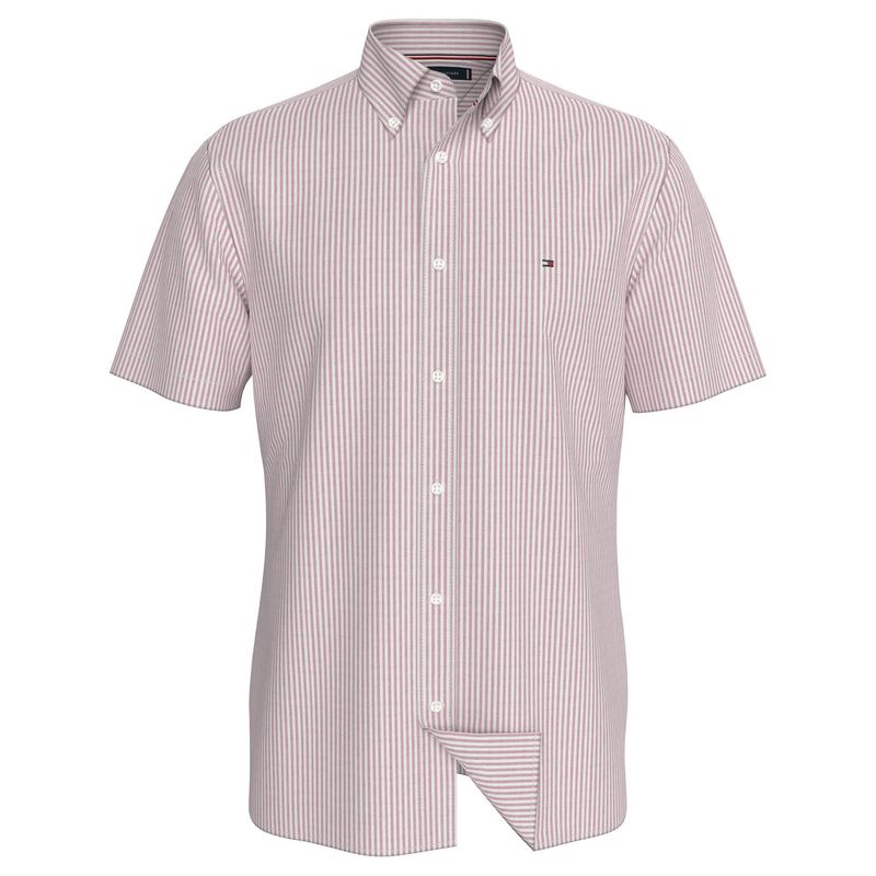 TOMMY HILFIGER - Camisa de Rayas Rosada Heritage Oxford Tommy Hilfiger
