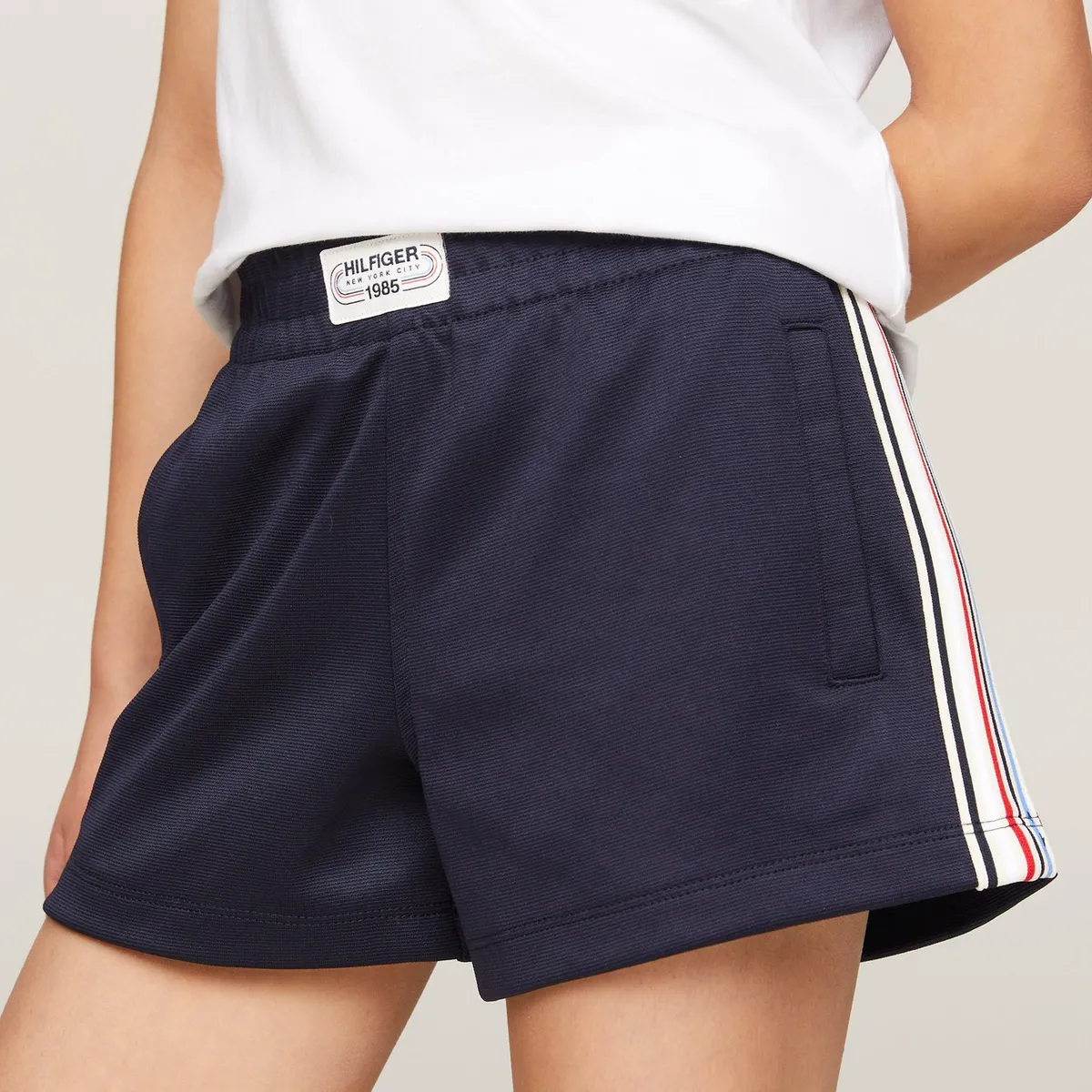 TOMMY HILFIGER - Shorts Azul Niña Azul De Rayas Mixtas Colección 1985 Tommy Hilfiger