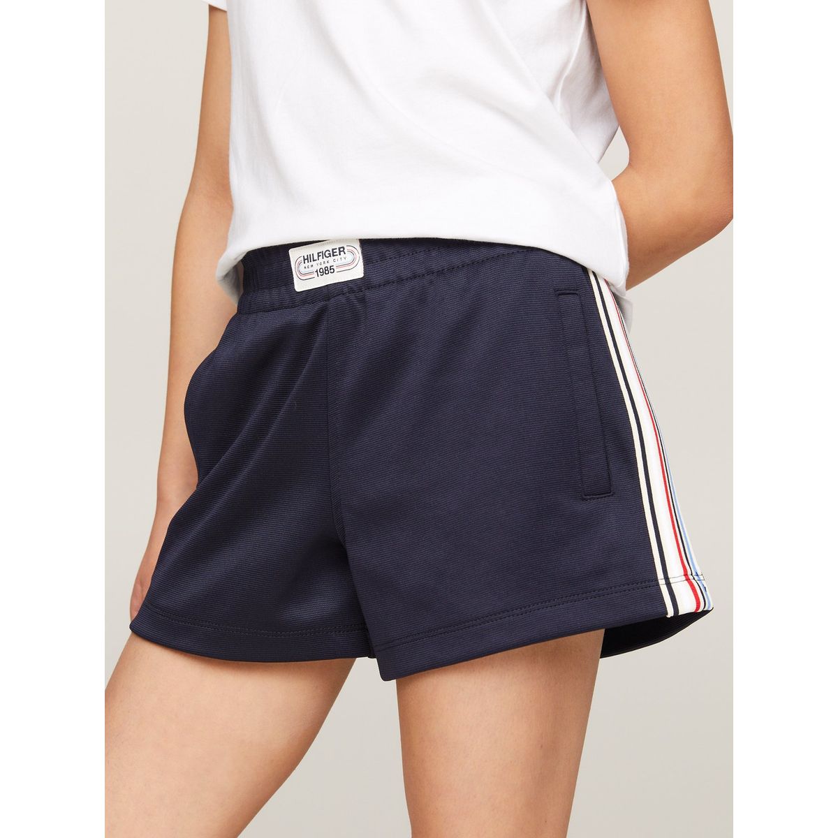 TOMMY HILFIGER - Shorts Azul Niña Azul De Rayas Mixtas Colección 1985 Tommy Hilfiger
