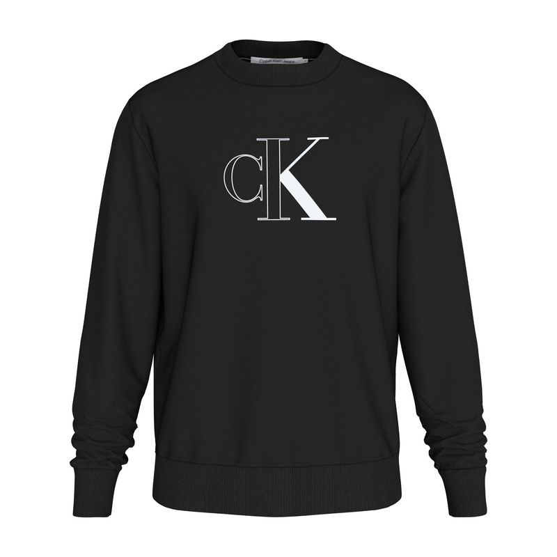 CALVIN KLEIN - Saco Negro Outline Monologo Crew Neck Calvin Klein