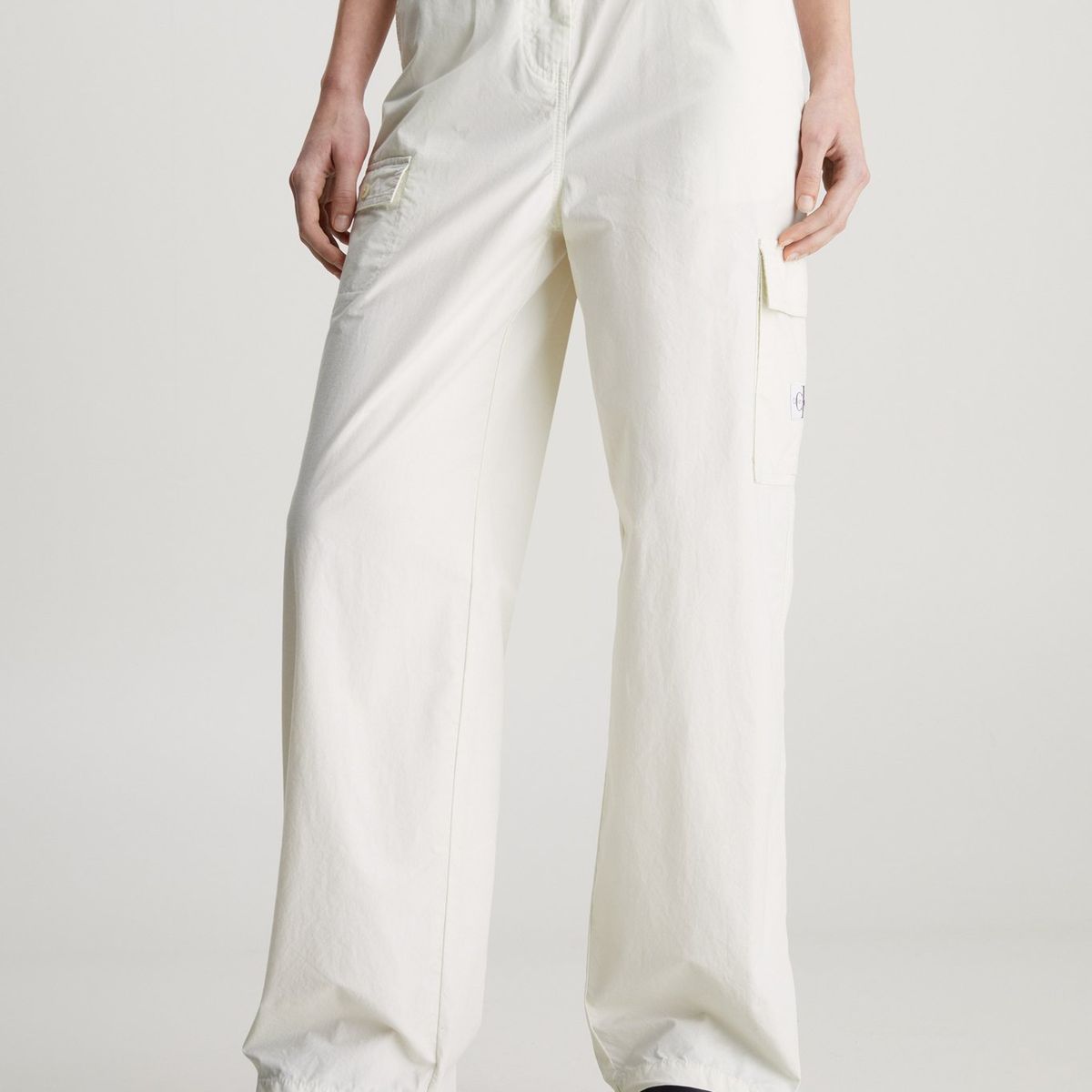 CALVIN KLEIN - Pantalón blanco cargo recto de algodón Calvin Klein