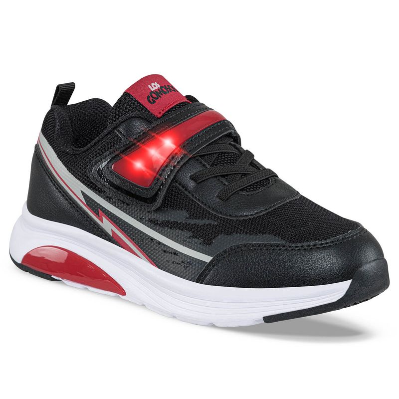 LOS GOMOSOS - Tenis Luces Dacum Negro-Rojo para Niño Los Gomosos