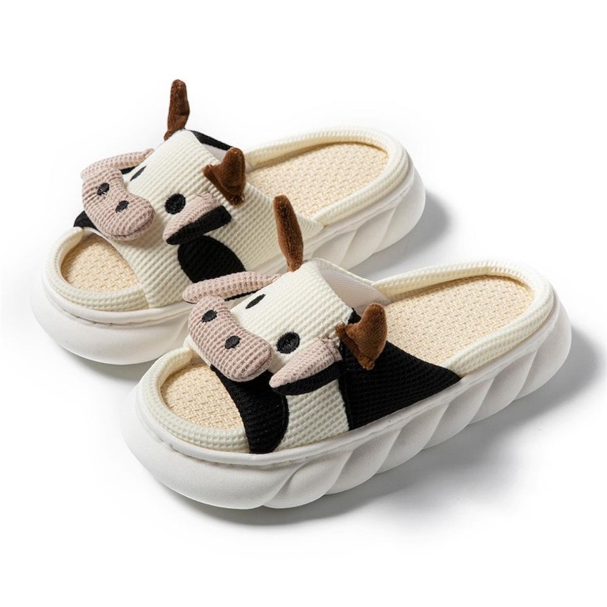 MULTIPLACE COLOMBIA - Pantuflas de vaca para mujer de peluche importadas