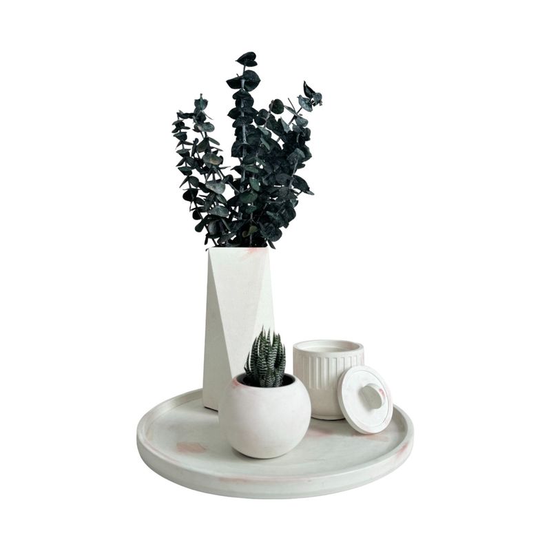 DE CONCRETO MATERAS Y DISEÑO - Setx4 Florero Alice de cemento Mármol rosa