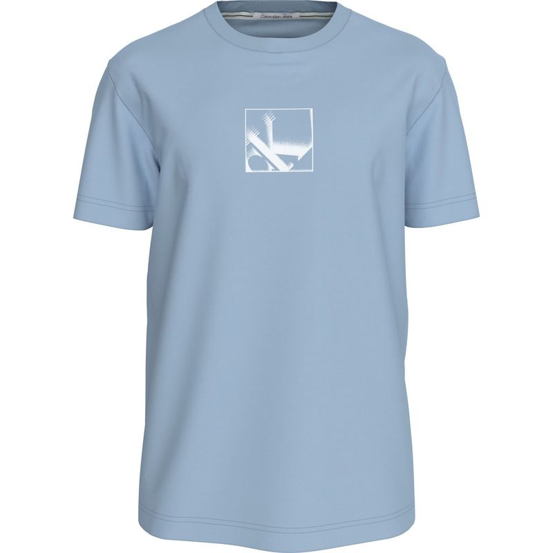 CALVIN KLEIN - Camiseta Azul Con Monograma En Caja Calvin Klein