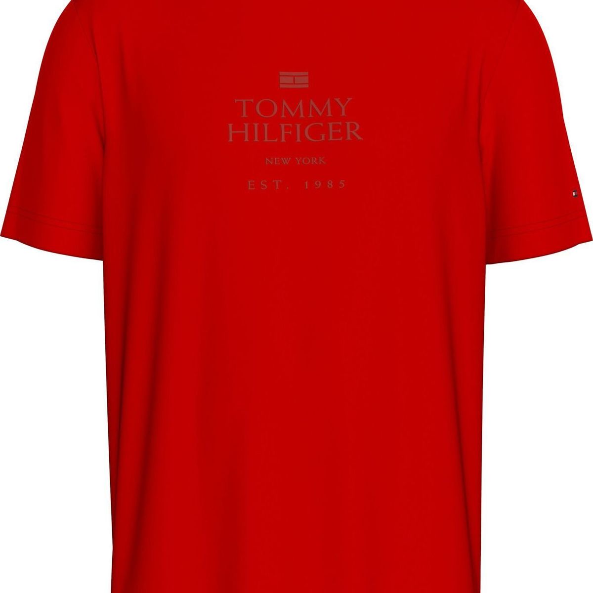 TOMMY HILFIGER - Camiseta roja con logo tonal Tommy Hilfiger