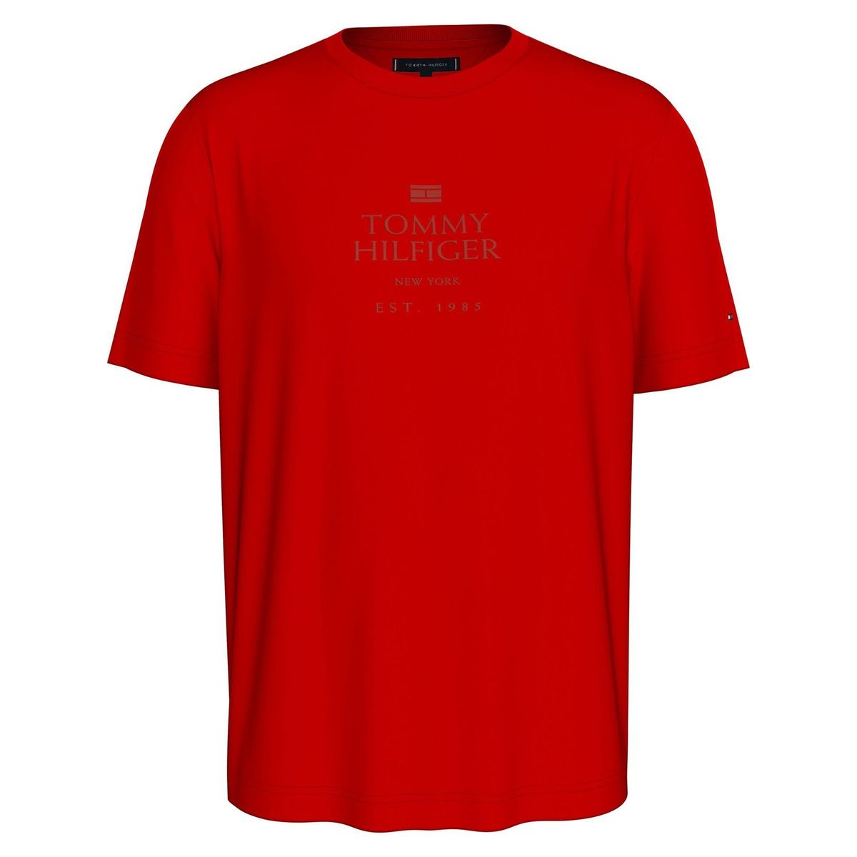 TOMMY HILFIGER - Camiseta roja con logo tonal Tommy Hilfiger