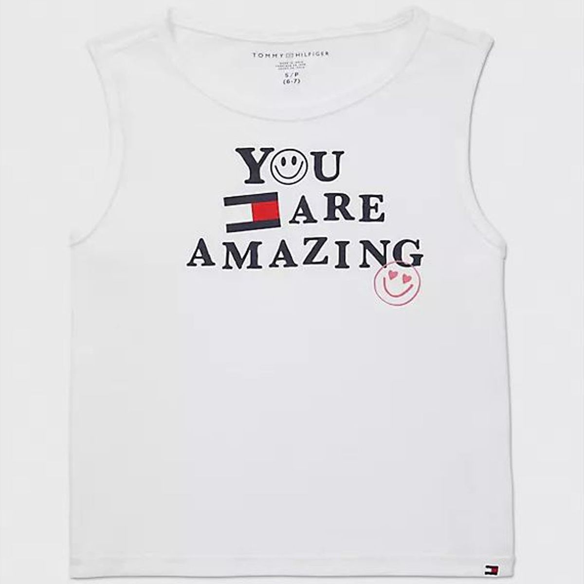 TOMMY HILFIGER - Camiseta Blanca Sin Mangas En Algodón Para Niña Tommy Hilfiger