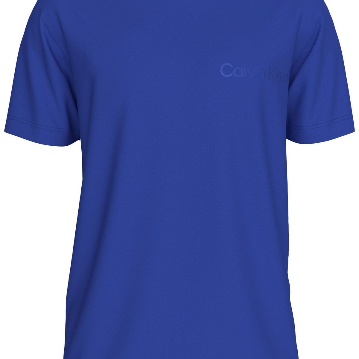 CALVIN KLEIN - Camiseta azul con logo institutional Calvin Klein