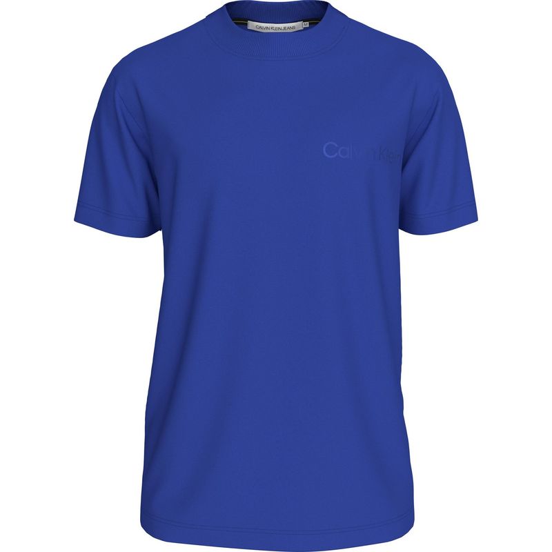 CALVIN KLEIN - Camiseta azul con logo institutional Calvin Klein