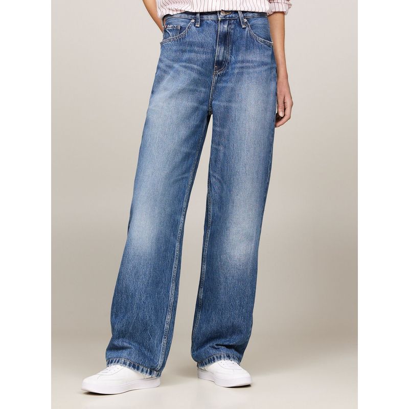 TOMMY HILFIGER - Jeans azul de talle alto rectos de corte amplio Tommy Hilfiger