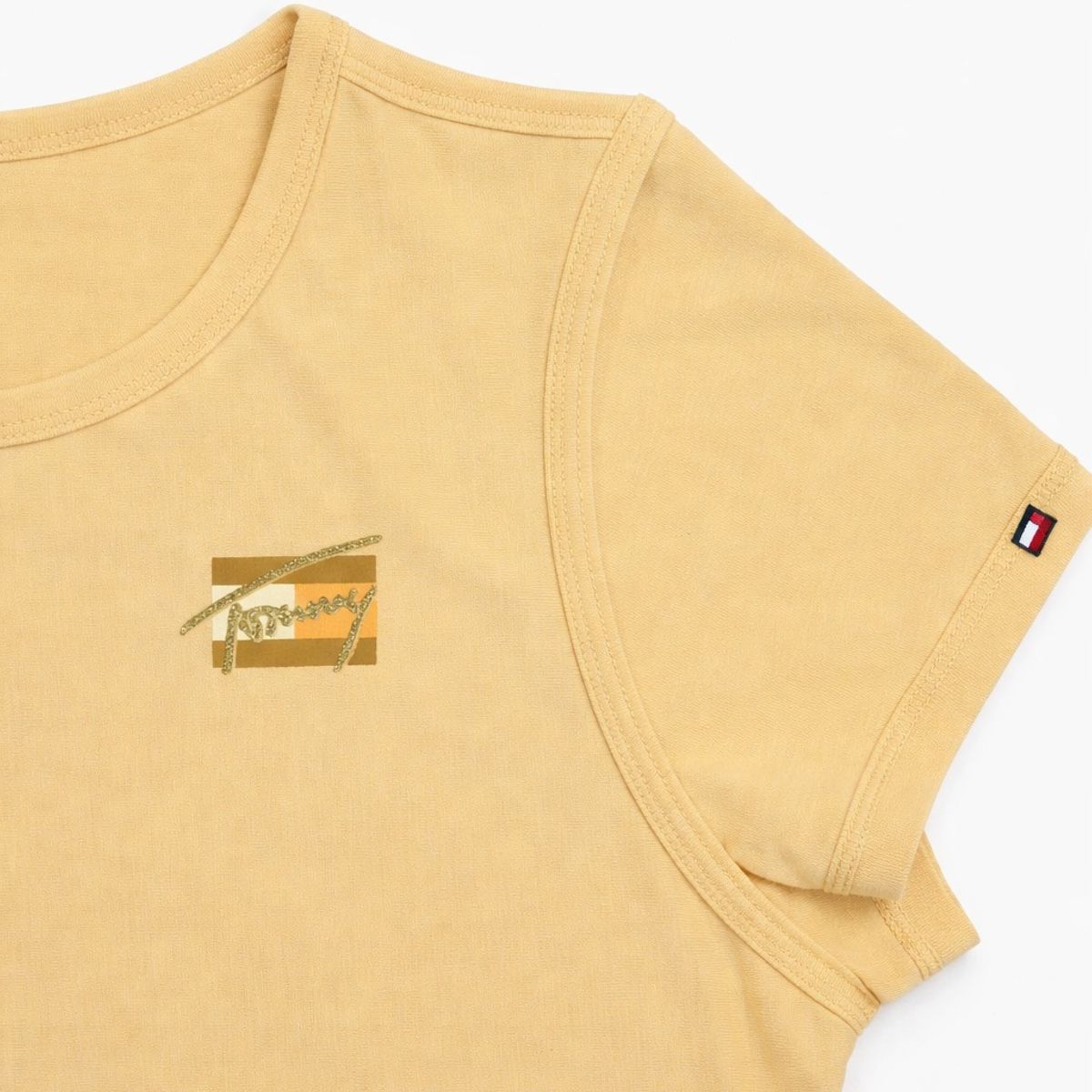 TOMMY HILFIGER - Camiseta Niña Amarilla Con Firma Sensorial Adaptive Tommy Hilfiger