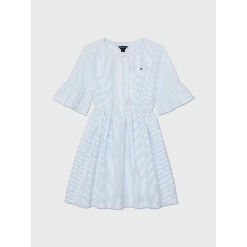 TOMMY HILFIGER - Vestido De Rayas Celeste Para Niña Tommy Hilfiger
