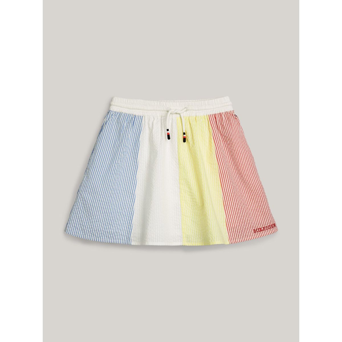 TOMMY HILFIGER - Falda Celeste Niña Celeste Mil Rayas De Corte Evasé Tommy Hilfiger