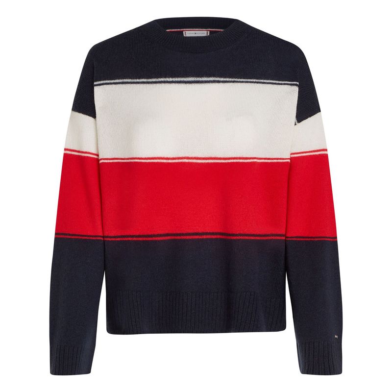 TOMMY HILFIGER - Saco multicolor tejido con diseño global stripe Tommy Hilfiger
