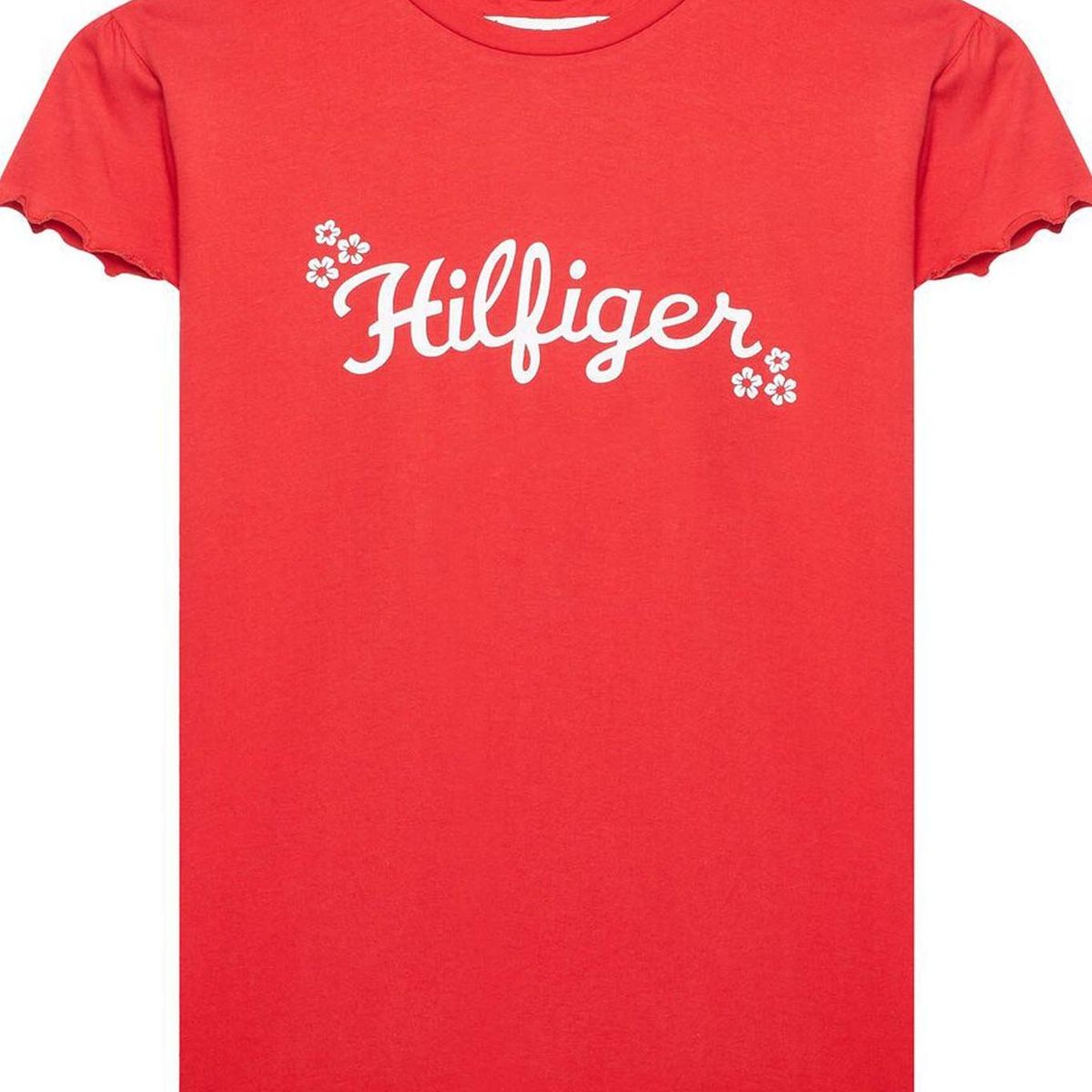 TOMMY HILFIGER - Camiseta Niña Roja Con Logo Floral Tommy Hilfiger