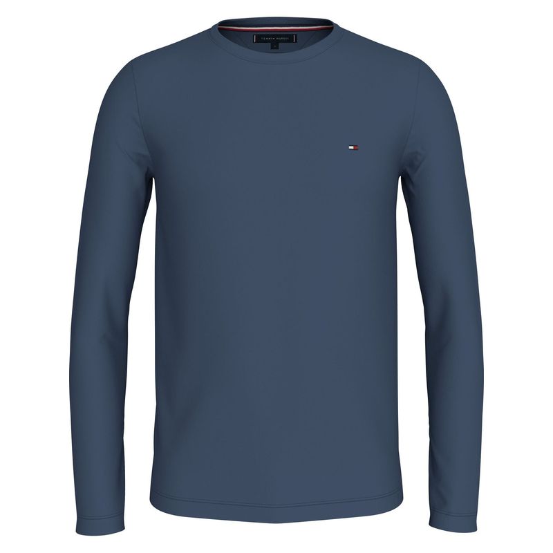 TOMMY HILFIGER - Camiseta azul de manga larga con corte extra slim Tommy Hilfiger