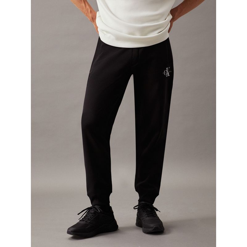 CALVIN KLEIN - Jogger Negro De Chándal Con Monograma Calvin Klein
