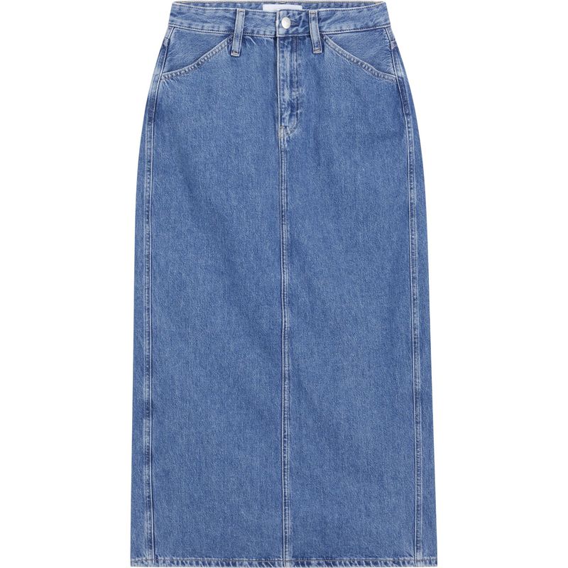 CALVIN KLEIN - Falda azul larga denim Calvin Klein