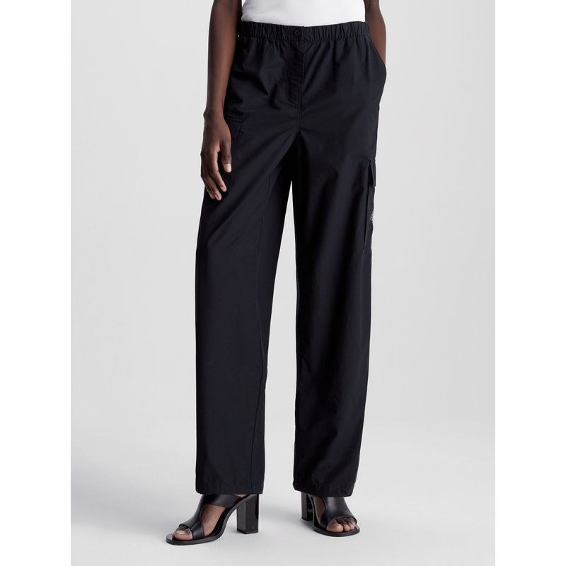 CALVIN KLEIN - Pantalón negro cargo recto de algodón Calvin Klein