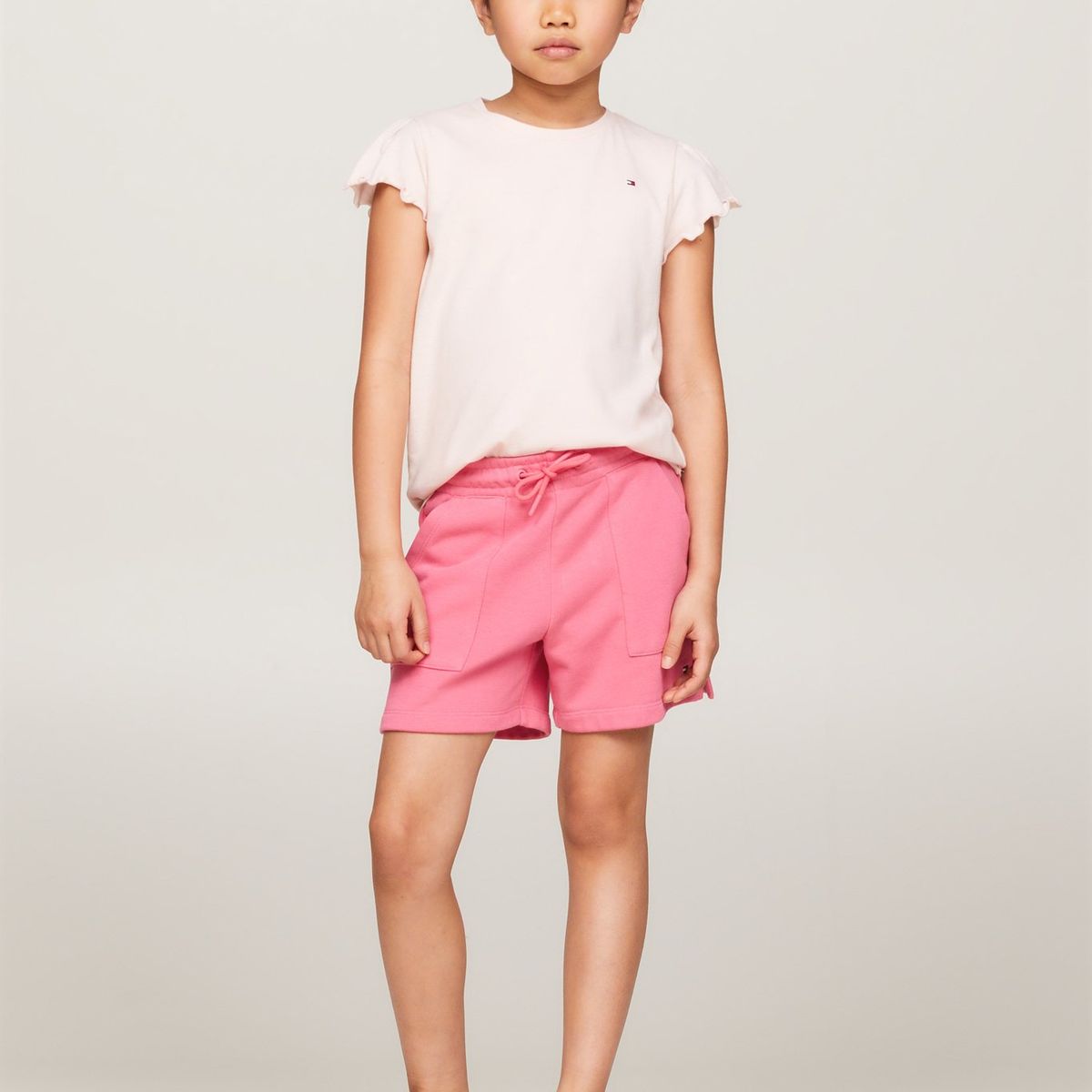 TOMMY HILFIGER - Shorts Rosa Niña Con Cordón Corte Amplio Essential Tommy Hilfiger