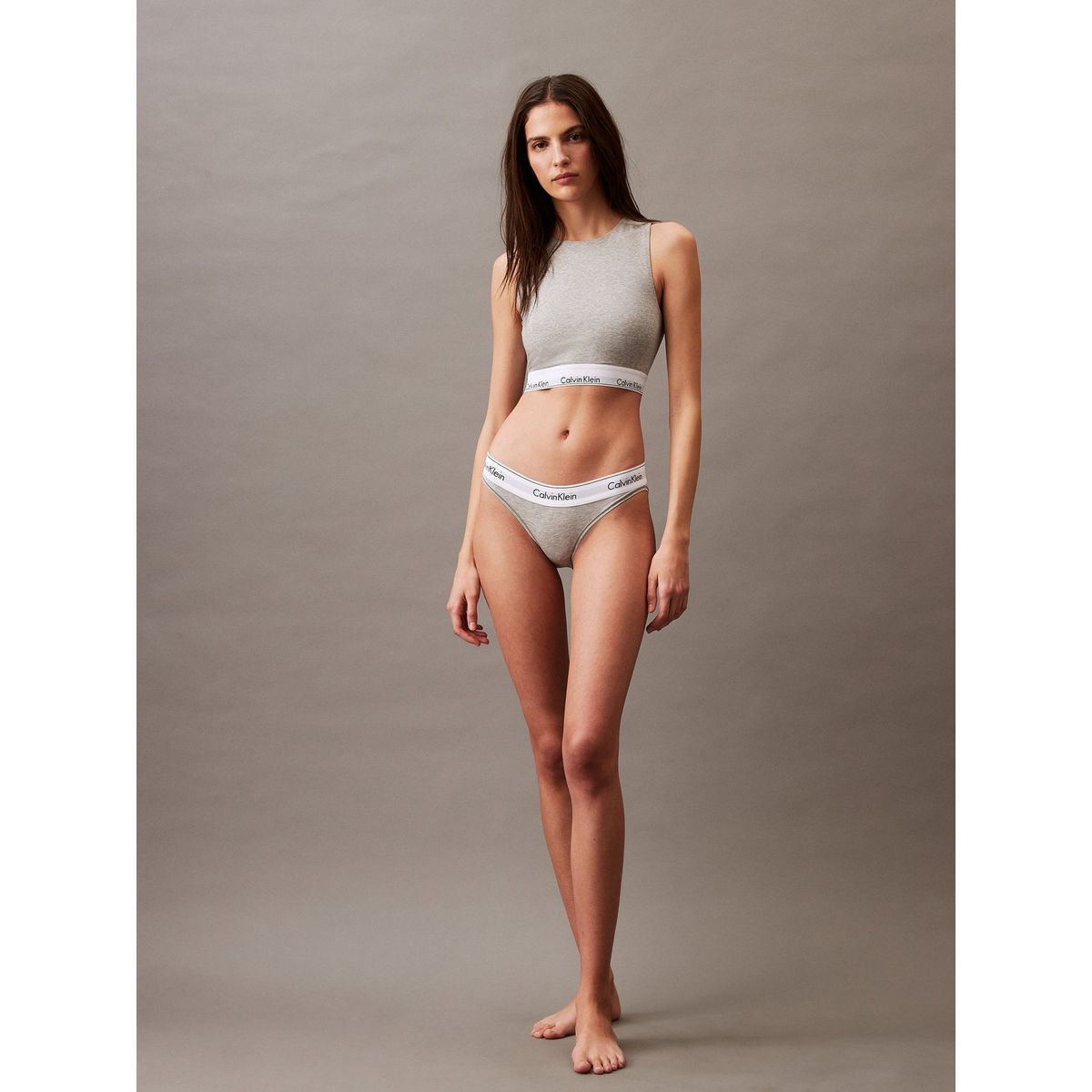 CALVIN KLEIN - Top Gris De Espalda Abierta - Modern Cotton
