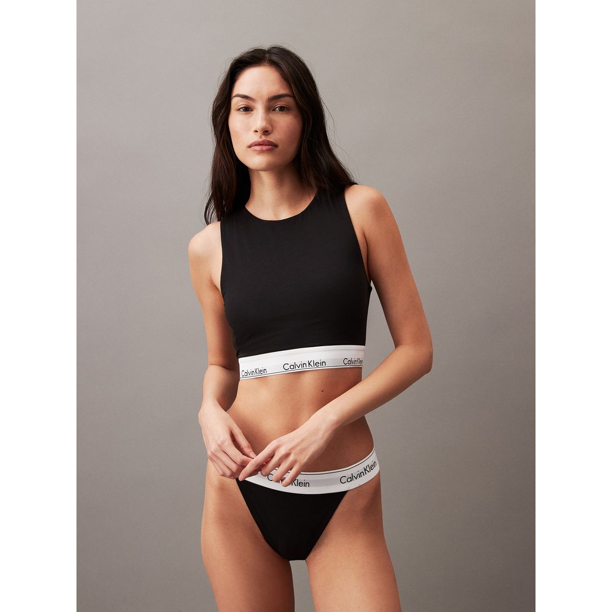 CALVIN KLEIN - Bralette negro de espalda abierta - Modern Cotton Calvin Klein