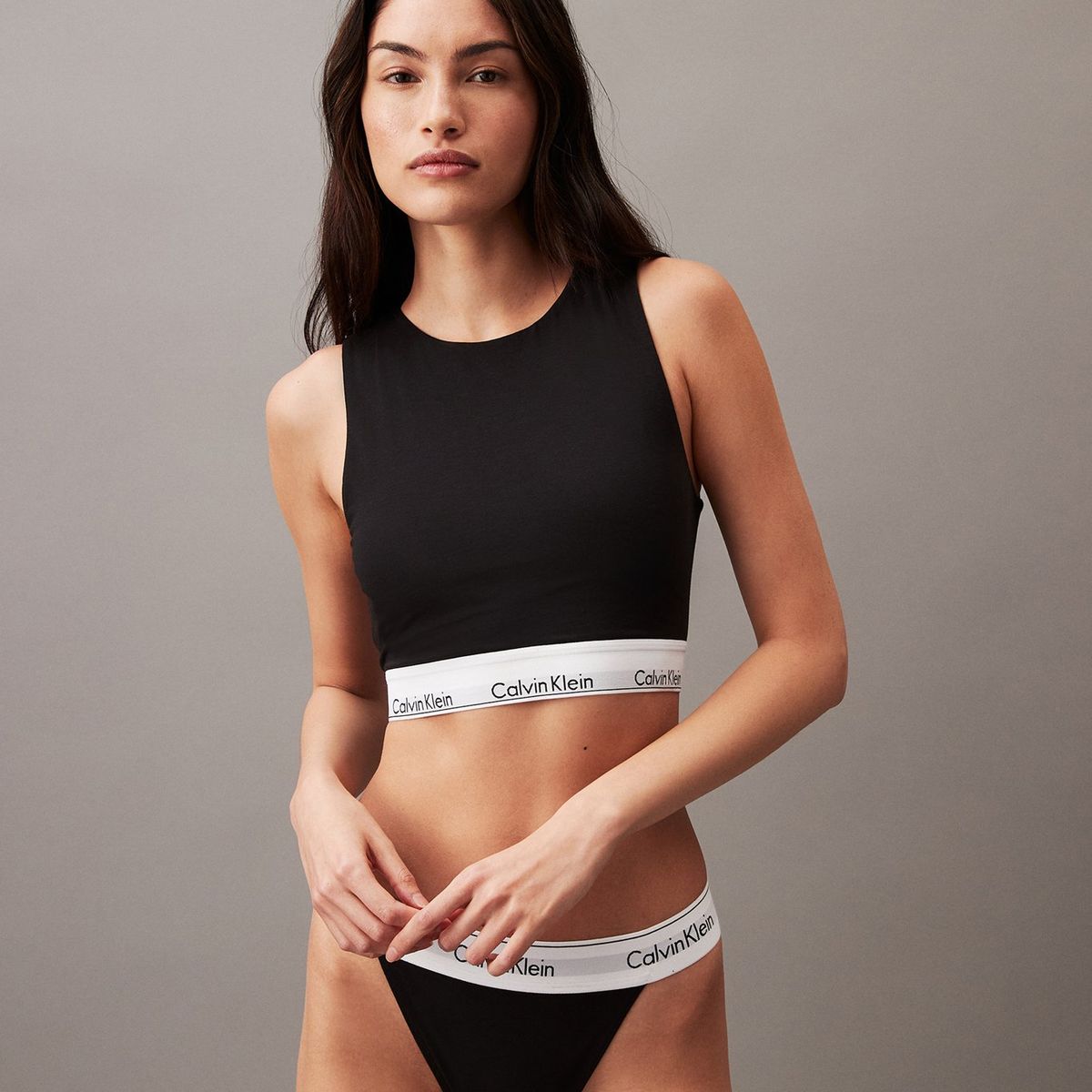 CALVIN KLEIN - Bralette negro de espalda abierta - Modern Cotton Calvin Klein