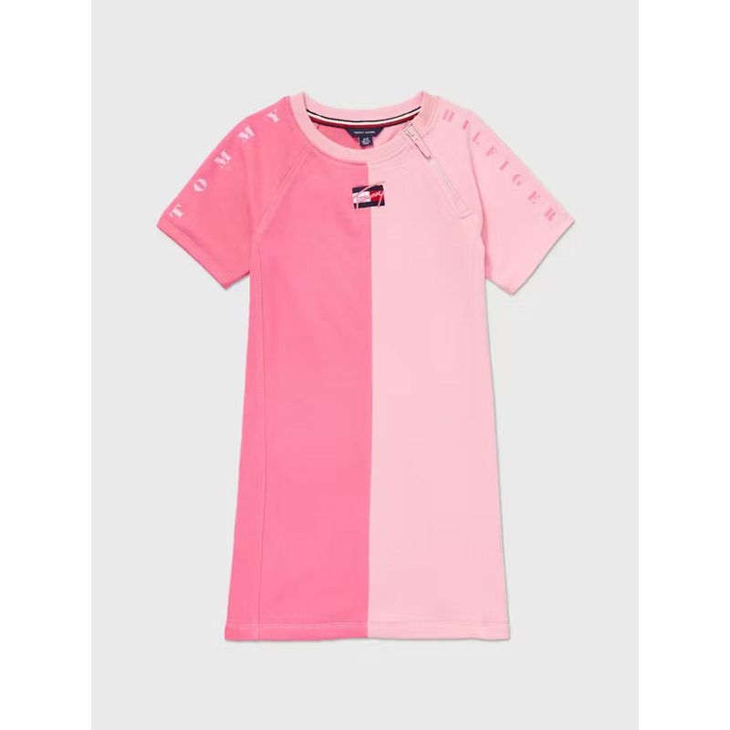 TOMMY HILFIGER - Vestido Rosado Niña Tipo Buzo Con Diseño Adaptive Tommy Hilfiger