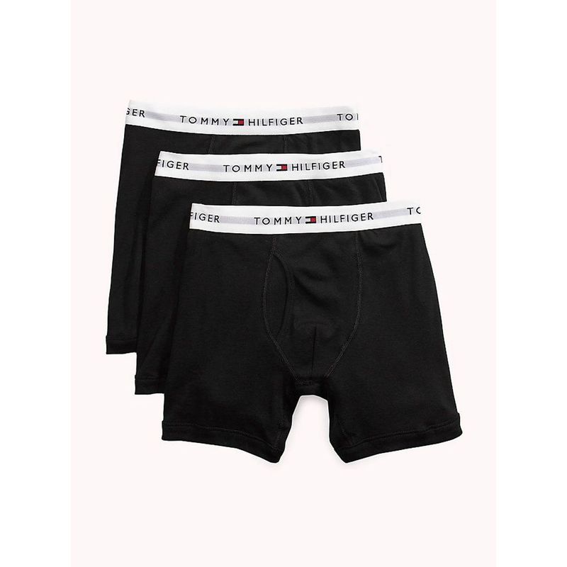 TOMMY HILFIGER - 3 Pack De Boxer Brief Negro En Algodón Tommy Hilfiger