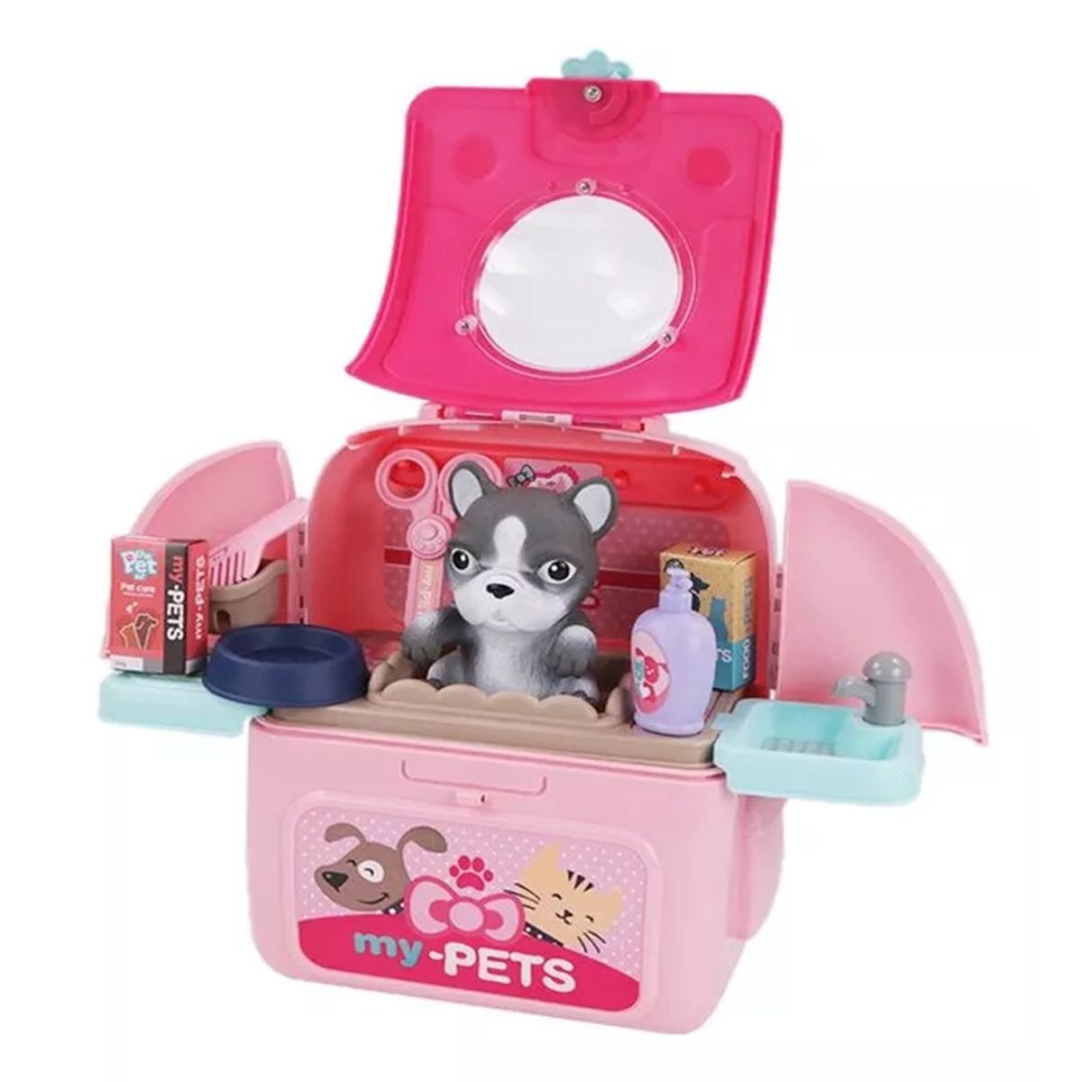 DISTRIBUCIONES GUZ SAS - Set Mascotas Maleta Portátil Niña Didáctica 2-1 Veterinaria