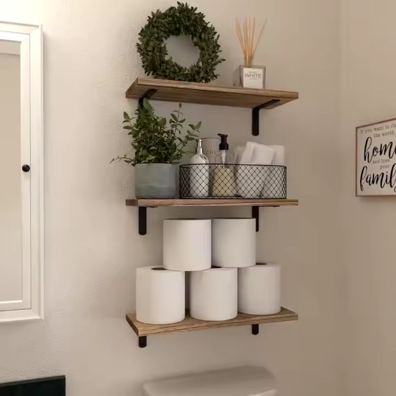 GENERICO - Set X6 Repisas Flotantes 40cm + soportes Organizador Estante