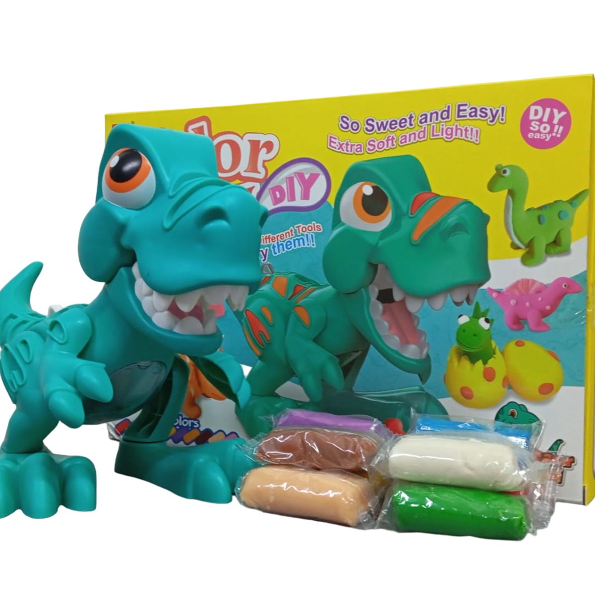 JUGUETERIA EXPRESS - Set Juguete Plastilina Dinosaurio Moldeable Con Accesorios
